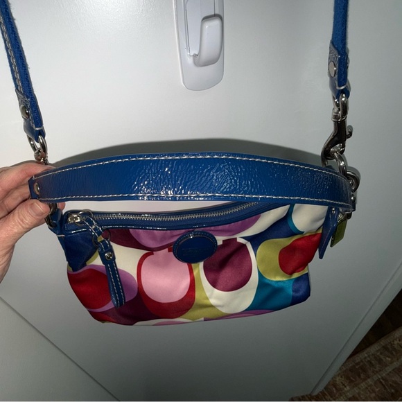 Coach Peyton Signature Multicolored Sateen Scarf Print Bag - Picture 12 of 16